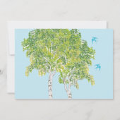 ヴィンテージラブバード樺の木ツリー結婚式招待状 招待状 (裏面)