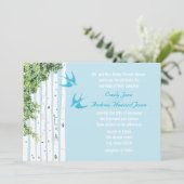 ヴィンテージラブバード樺の木ツリー結婚式招待状 招待状 (スタンド正面)