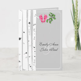 ヴィンテージラブバード樺の木ツリー結婚式 プログラム