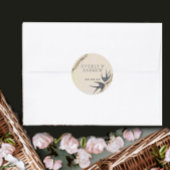 ヴィンテージラブバード海軍結婚式用シール スクエアシール