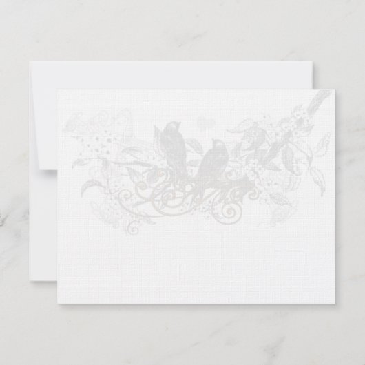 ヴィンテージラブバード白いフローラ結婚の感謝 サンキューカード (裏面)