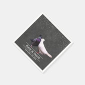 ヴィンテージラブバード紙吹雪シャルボ結婚ード スタンダードカクテルナプキン (角)