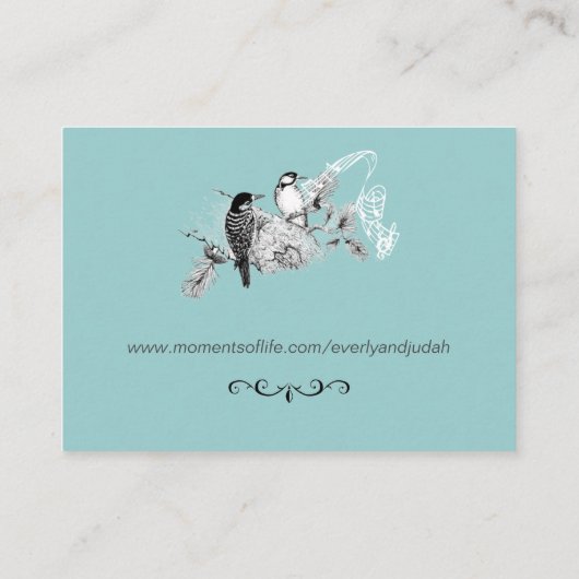 ヴィンテージラブバード素朴ズウッドペッカーズRSVP エンクロージャーカード (裏面)