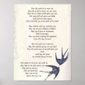 ヴィンテージラブバード結婚ネイビーの詩 ポスター (正面)