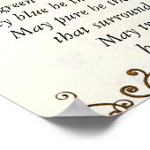 ヴィンテージラブバード結婚ネイビーの詩 ポスター (角)