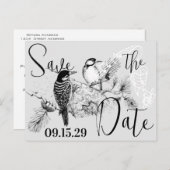 ヴィンテージラブバード結婚式招待状 インビテーションポストカード (正面/裏面)