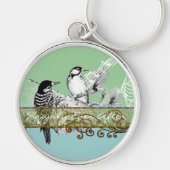 ヴィンテージラブバード結婚式招待状 キーホルダー (正面)