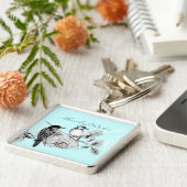 ヴィンテージラブバード結婚式招待状 キーホルダー (側面)