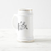 ヴィンテージラブバード結婚式招待状 ビールジョッキ (正面左)