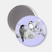 ヴィンテージラブバード結婚式招待状 マグネット (正面/裏面)