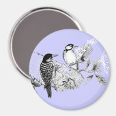 ヴィンテージラブバード結婚式招待状 マグネット (正面/裏面)