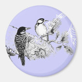 ヴィンテージラブバード結婚式招待状 マグネット (正面)