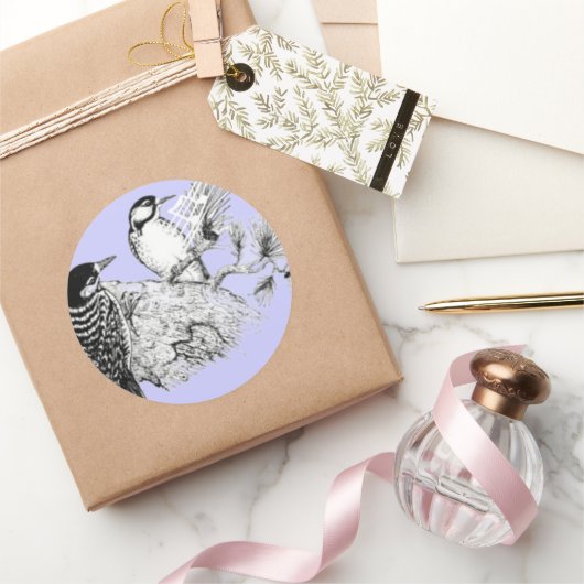 ヴィンテージラブバード結婚式招待状 ラウンドシール (ギフト)