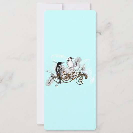 ヴィンテージラブバード結婚式招待状 招待状 (裏面)