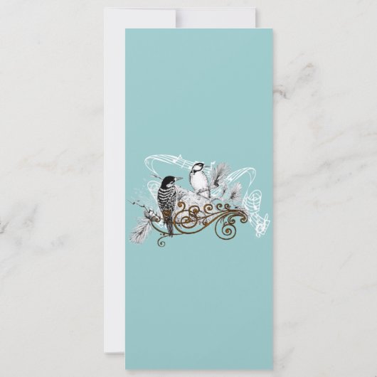 ヴィンテージラブバード結婚式招待状 招待状 (裏面)