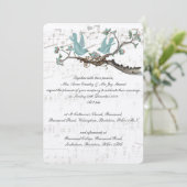 ヴィンテージラブバード結婚式招待状 招待状 (スタンド正面)