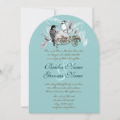 ヴィンテージラブバード結婚式招待状 招待状 (正面)