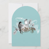 ヴィンテージラブバード結婚式招待状 招待状 (裏面)