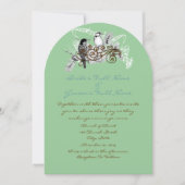 ヴィンテージラブバード結婚式招待状 招待状 (正面)