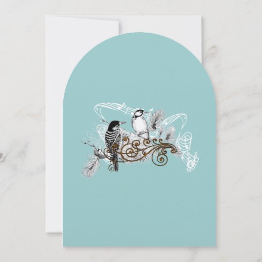 ヴィンテージラブバード結婚式招待状 招待状 (裏面)