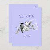 ヴィンテージラブバード結婚式招待状 案内ポストカード (正面/裏面)