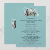 ヴィンテージラブバード結婚式 プログラムホワイトノート プログラム (正面/裏面)