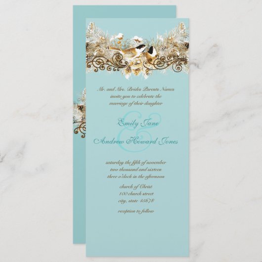 ヴィンテージラブバード《鳥》アメリカゴガラ結婚式招待状 招待状 (正面/裏面)