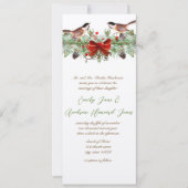 ヴィンテージラブバード《鳥》アメリカゴガラ。クリスマス結婚の 招待状 (正面)