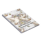 ヴィンテージラブバード、2つの白い鳩フローラ ノートブック (右側)