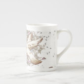 ヴィンテージラブバード、2つの白い鳩フローラ ボーンチャイナマグカップ (右)