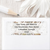 ヴィンテージラブバード、2つの白い鳩フローラ ラベル (インサイチュ)