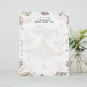 ヴィンテージラブバード、2つの白い鳩フローラ レターヘッド (スタンド正面)