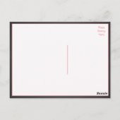 ヴィンテージラブピンク&ブラックシャルボ結婚ード ポストカード (裏面)