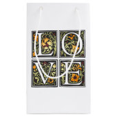 ヴィンテージラブフローラタイポグラフィバレンタイン抱き枕 スモールペーパーバッグ (裏面)