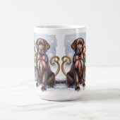 ヴィンテージラブラドールレトリエバークリスマスパピードッグ コーヒーマグカップ (中央)