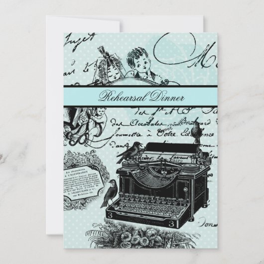 ヴィンテージラブレターリハーサルディナー招待状 招待状 (正面)