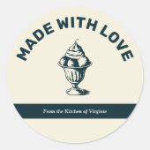 ヴィンテージラブレベルシールで作ったアイスクリーム ラウンドシール (正面)