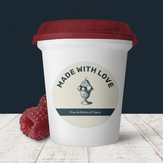 ヴィンテージラブレベルシールで作ったアイスクリーム ラウンドシール