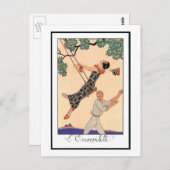 ヴィンテージラブロマンスエスカルポレットスイングバービア ポストカード (正面/裏面)