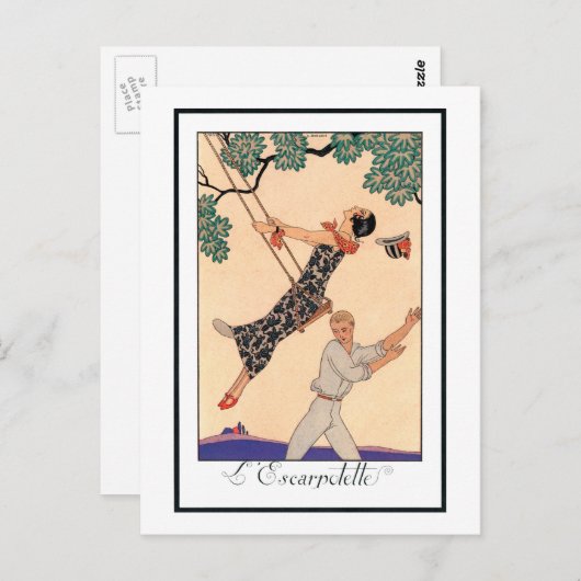 ヴィンテージラブロマンスエスカルポレットスイングバービア ポストカード (正面/裏面)