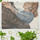 ヴィンテージラブロマンス新婚で踊るか？ キッチンタオル (折り畳み)