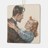 ヴィンテージラブロマンス新婚で踊るか？ セラミックオーナメント (左)