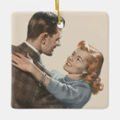 ヴィンテージラブロマンス新婚で踊るか？ セラミックオーナメント (正面)