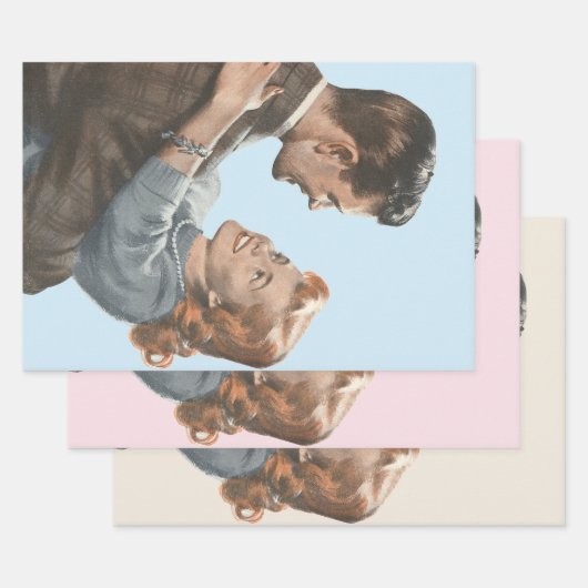 ヴィンテージラブロマンス新婚で踊るか？ ラッピングペーパーシート (セット)