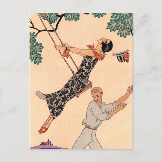 ヴィンテージラブロマンス、エスカルポレットスイングバービエ ポストカード (正面)