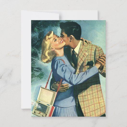 ヴィンテージラブンロマンス、クリスマスダンス招待状 招待状 (正面)