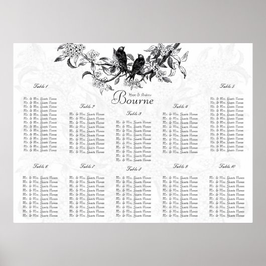 ヴィンテージラブ結婚バードの客席表 ポスター (正面)