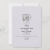 ヴィンテージラブ＆レース ラベンダー ウェディング 招待状 (正面)