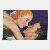 ヴィンテージラブ&ロマンスレトロハリウッド映画 キッチンタオル (横)