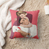 ヴィンテージラブ＆ロマンス、ピンクの新婚夫婦 クッション (ブランケット)